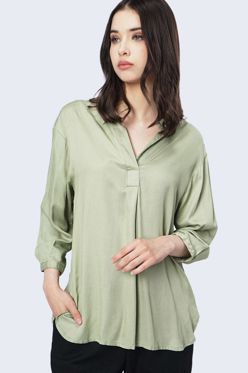 Kemeja Lengan Panjang Jytte Light Green
