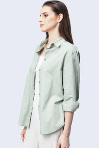 Kemeja Lengan Panjang Rosalien Light Green