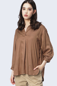 Kemeja Lengan Panjang Jytte Light Brown Shirt