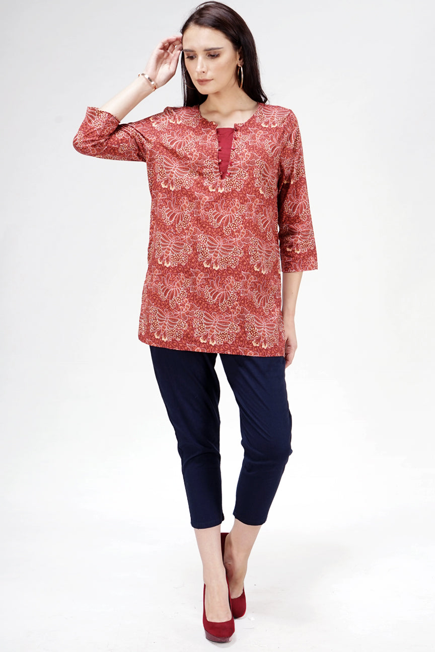 Kemeja Lengan Panjang Severus Maroon