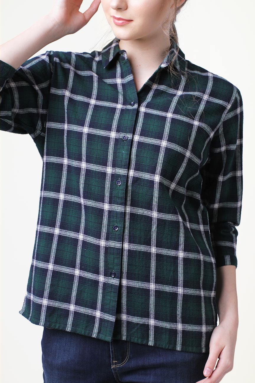 Kemeja Flanel Sophie Green Black