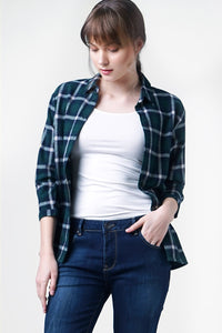 Kemeja Flanel Sophie Green Black
