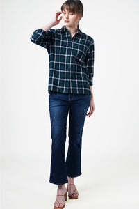 Kemeja Flanel Sophie Green Black