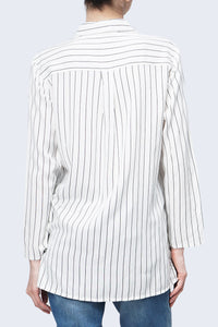 Kemeja Lengan Panjang Lucille White Black