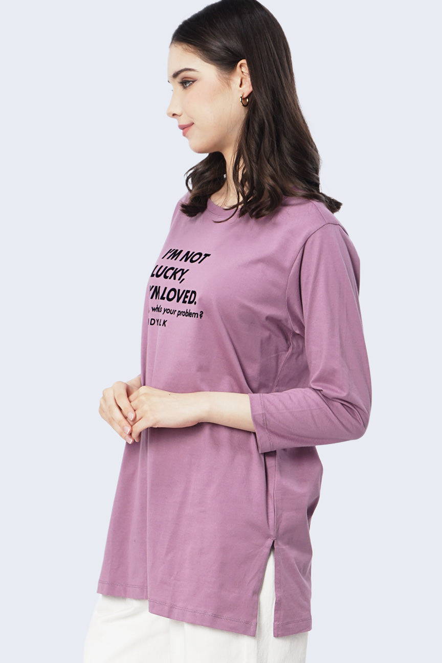 T-Shirt Lengan Panjang Lavella Purple Tee