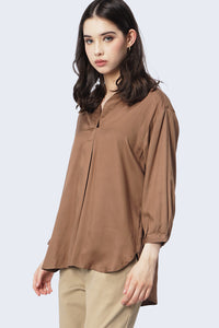 Kemeja Lengan Panjang Jytte Light Brown Shirt