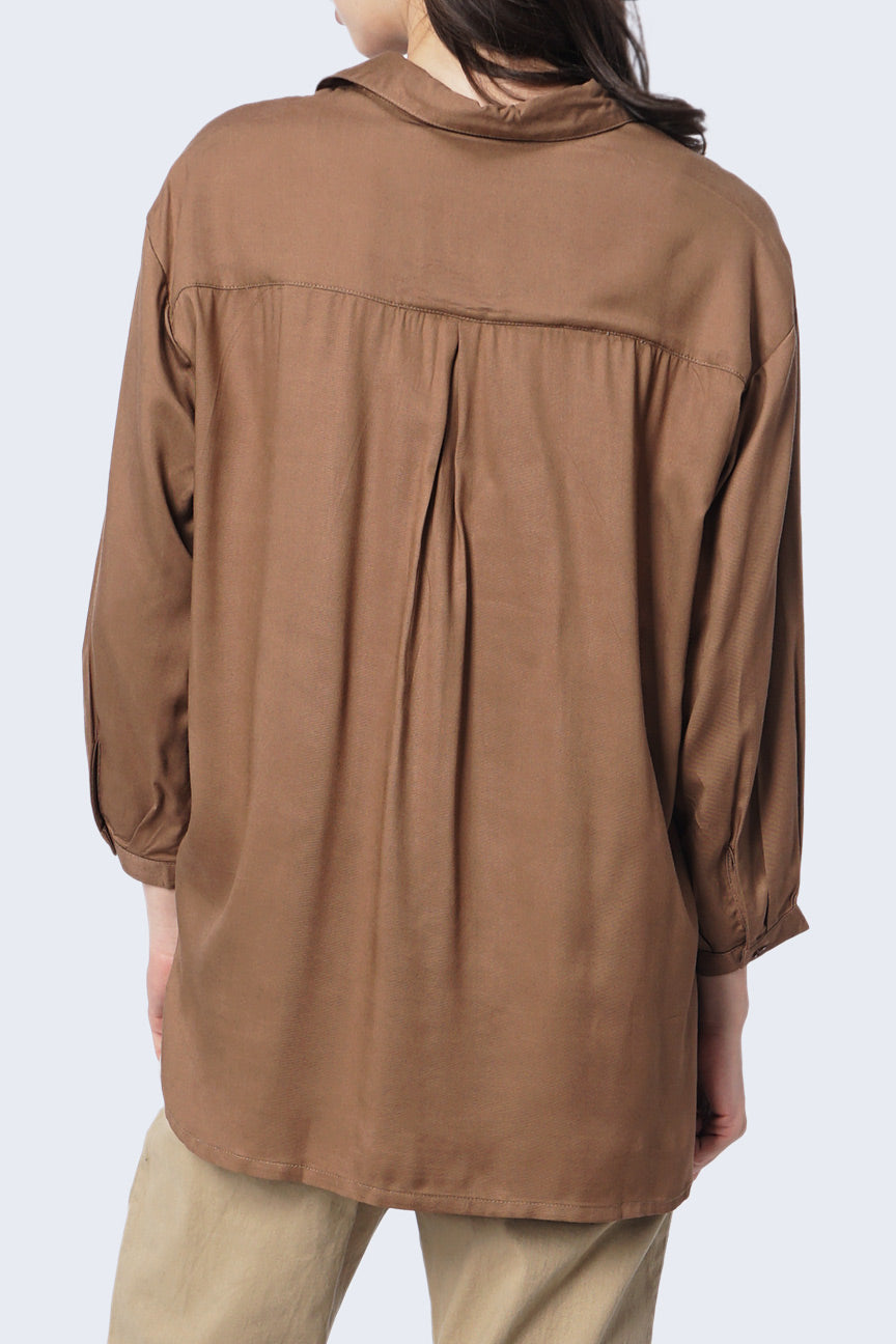 Kemeja Lengan Panjang Jytte Light Brown Shirt