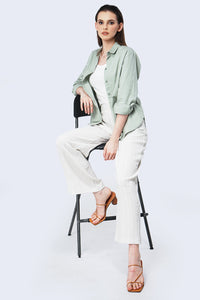 Kemeja Lengan Panjang Rosalien Light Green