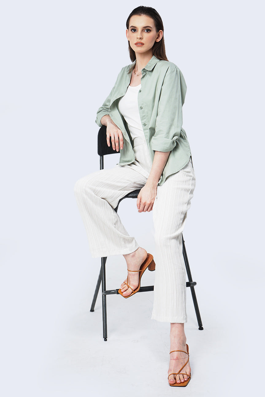 Kemeja Lengan Panjang Rosalien Light Green