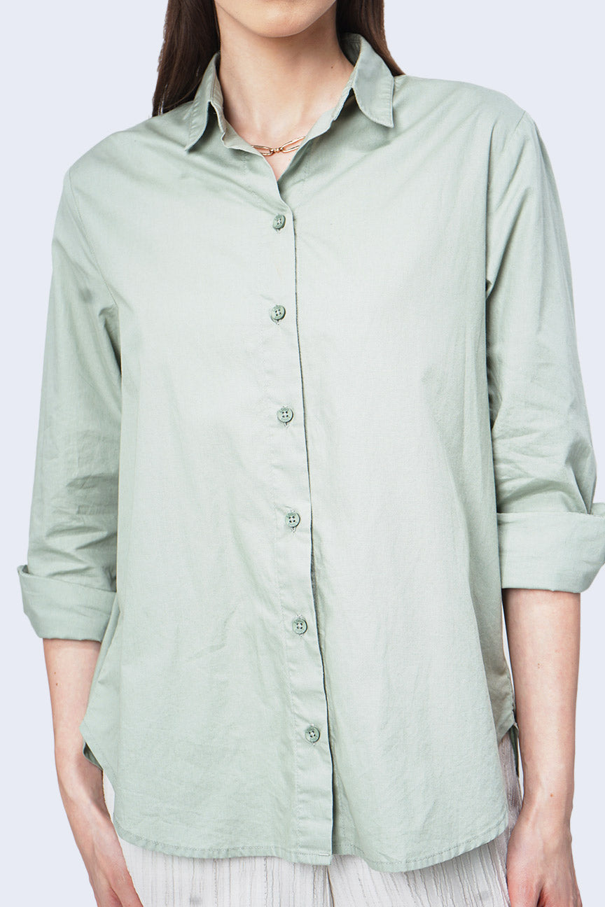 Kemeja Lengan Panjang Rosalien Light Green