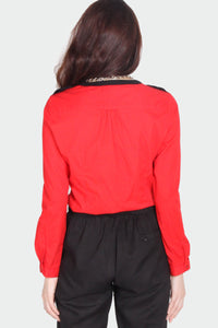 Kemeja Lengan Panjang Redish Red