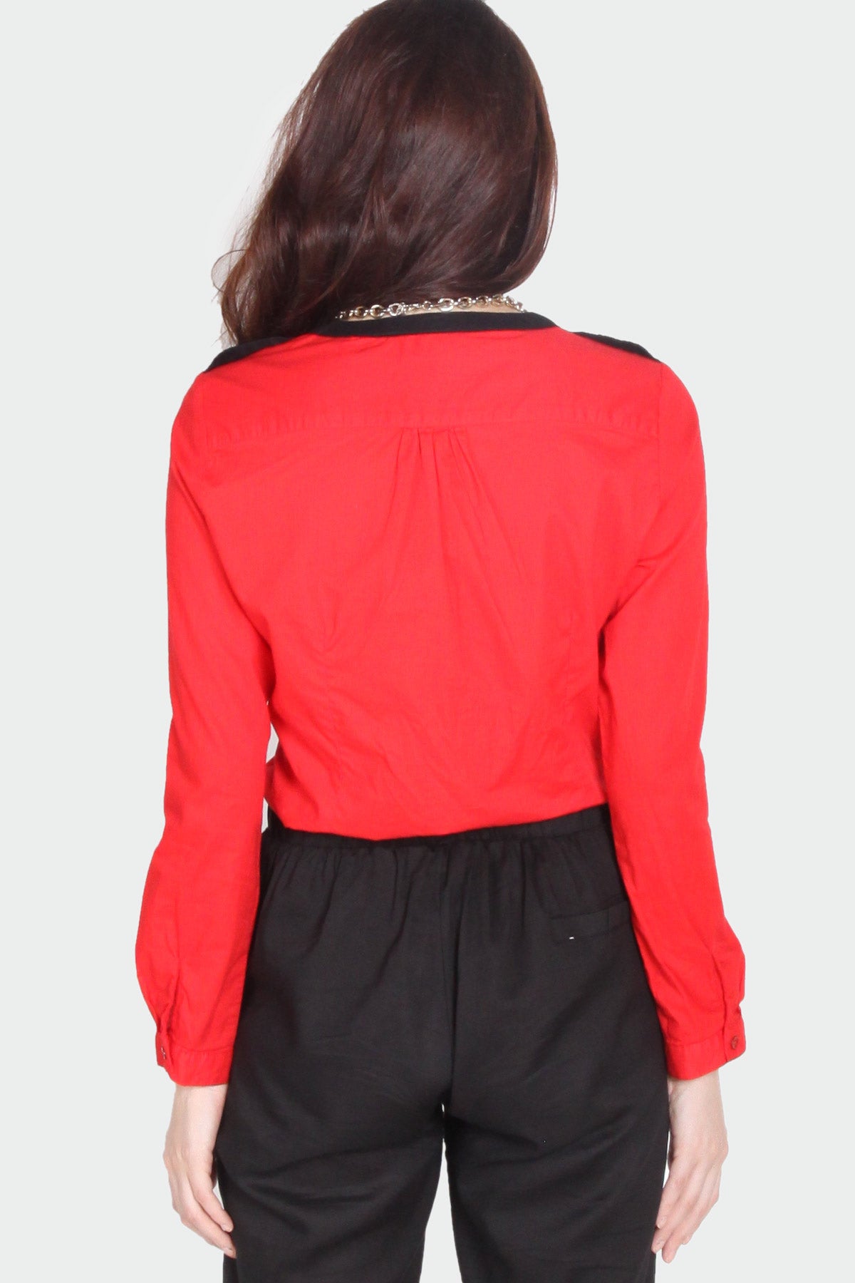 Kemeja Lengan Panjang Redish Red