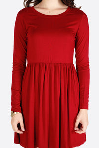 Dress Lengan Panjang Falling Red