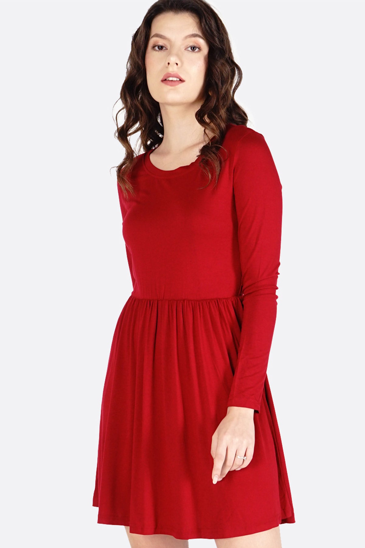 Dress Lengan Panjang Falling Red