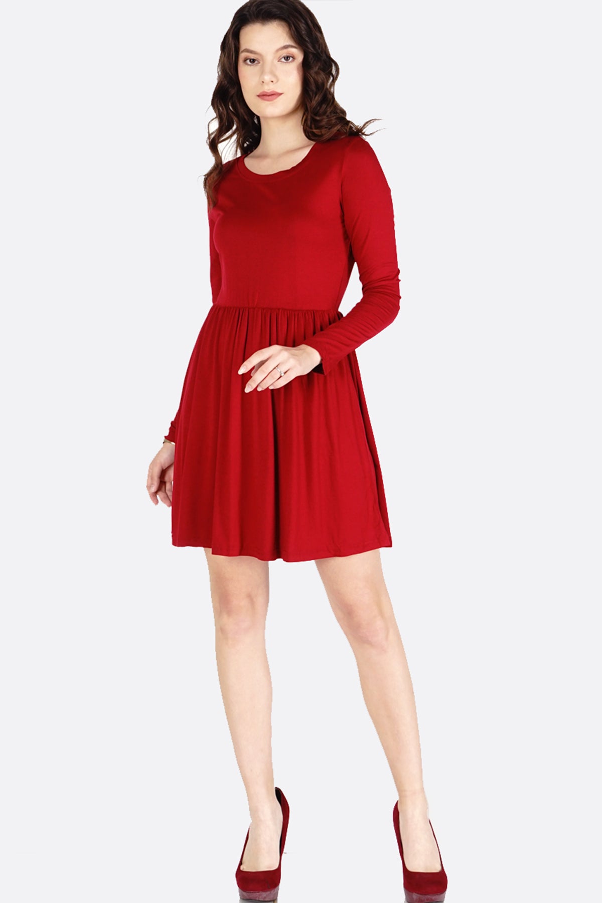 Dress Lengan Panjang Falling Red