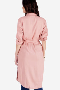 Dress Lengan Panjang Isleen Dusty Pink