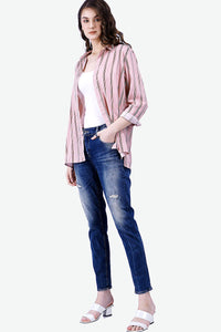 Kemeja Lengan Panjang Rochella Pink Black