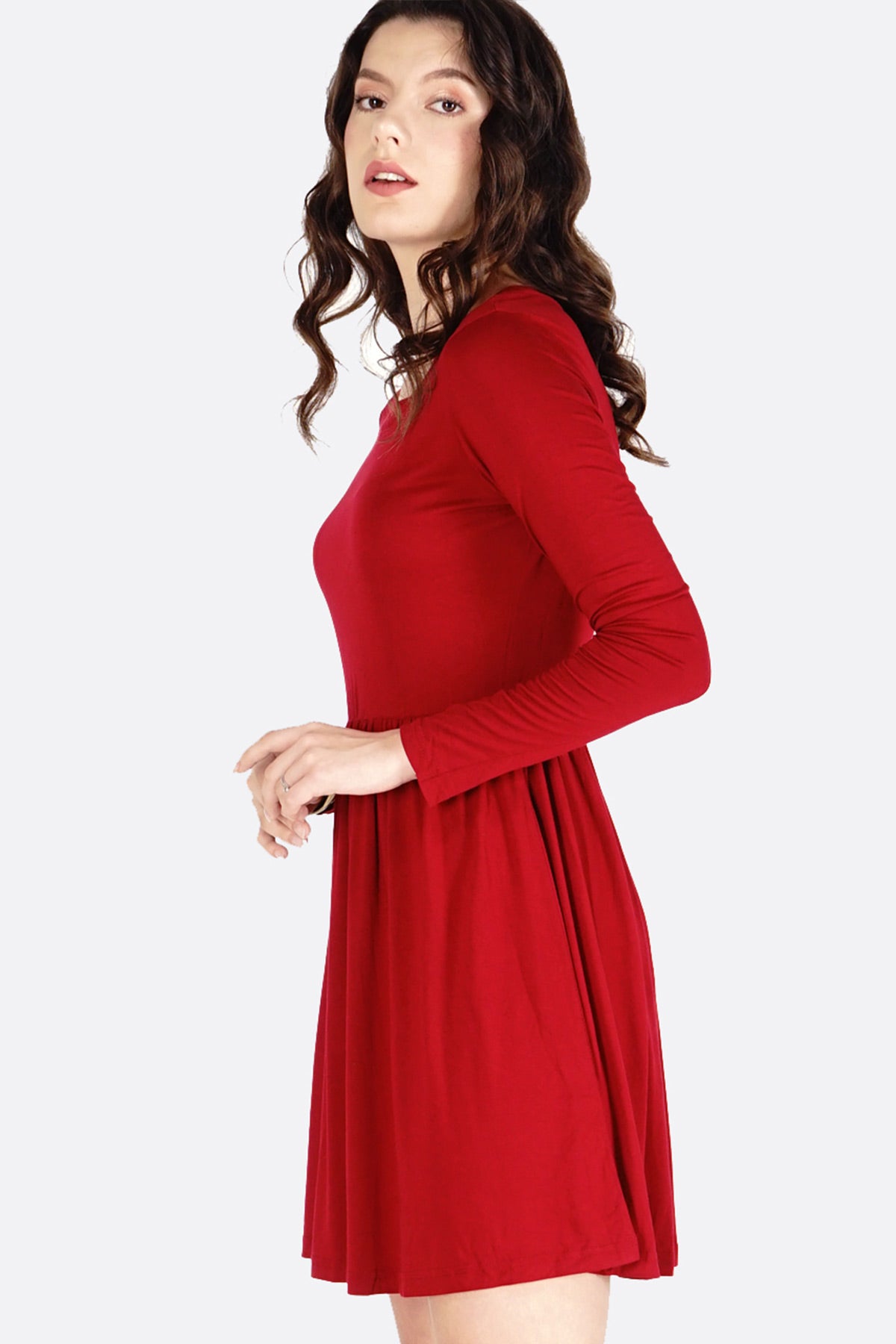 Dress Lengan Panjang Falling Red