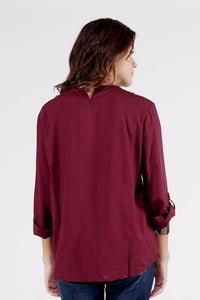 Kemeja Lengan Panjang Ammara Maroon