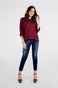 Kemeja Lengan Panjang Ammara Maroon