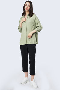 Kemeja Lengan Panjang Jytte Light Green