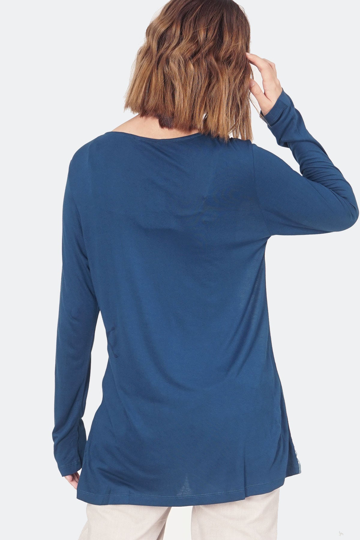T-Shirt Lengan Panjang Flying Bird Blue Turqouise
