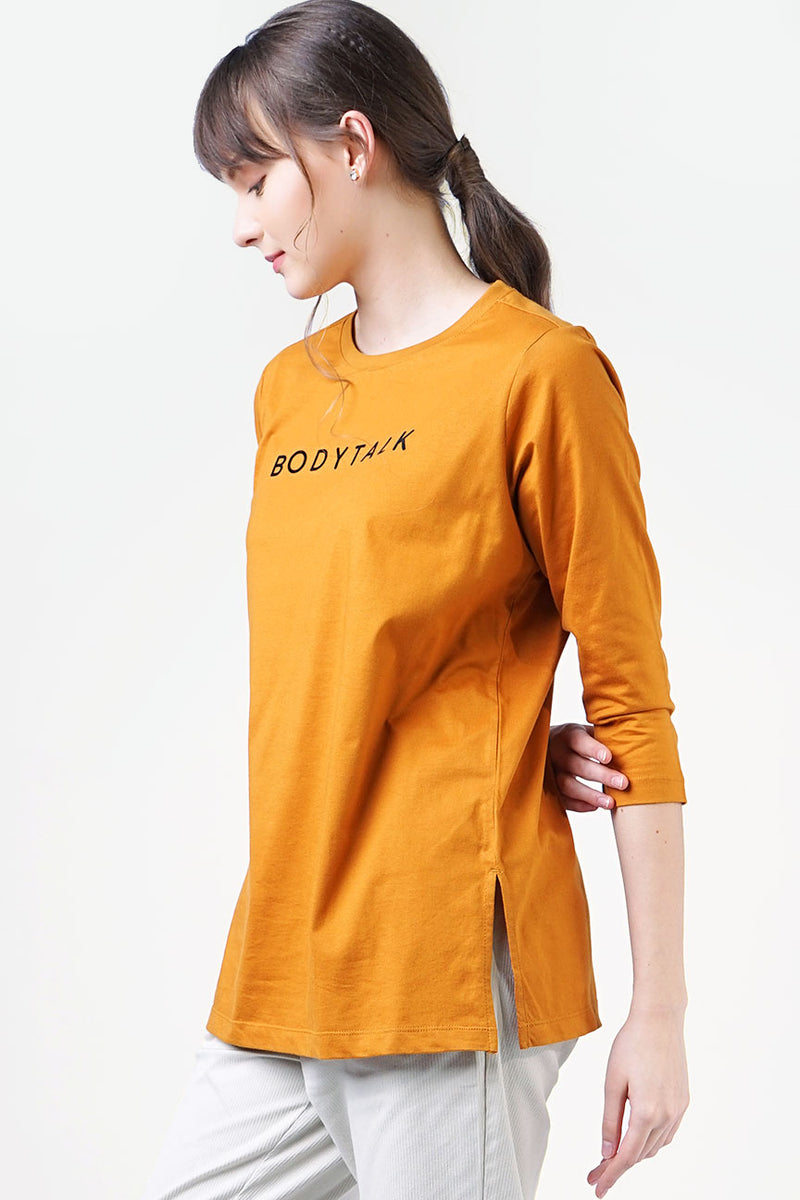 T-Shirt Lengan Panjang Dilara Dark Mustard