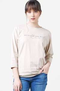 T-Shirt Lengan Panjang Cania Light Cream