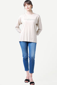 T-Shirt Lengan Panjang Cania Light Cream