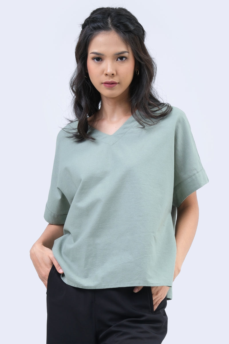 Blouse Lengan Pendek Lyndie Sage