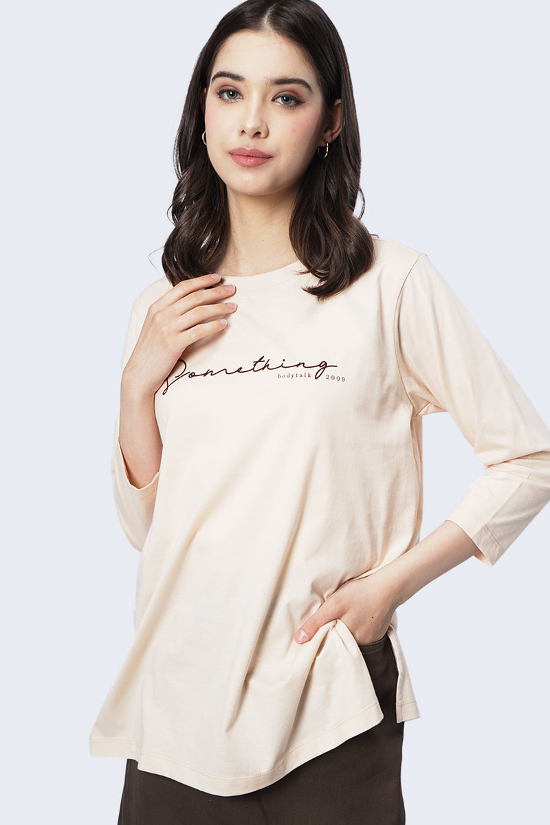 T-Shirt Lengan Panjang Maven Cream