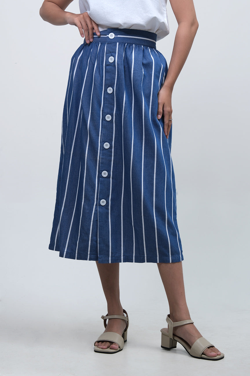 Rok Pendek Allura Navy White Online