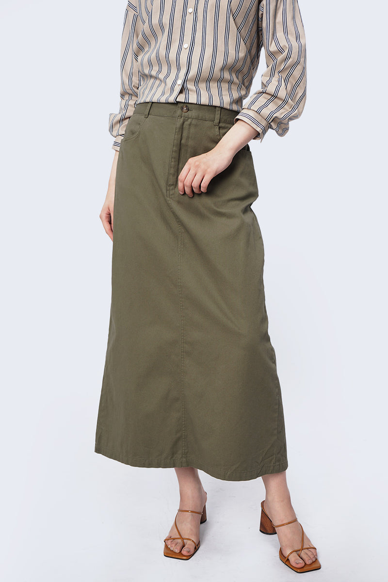 Rok Panjang Amabel Light Olive