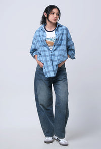 Kemeja Lengan Panjang Alanza Blue Black