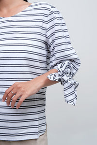 Kemeja Lengan Panjang Delilah White Black