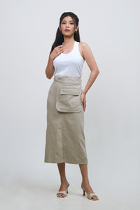 Rok Midi Clarissa Khaki Online