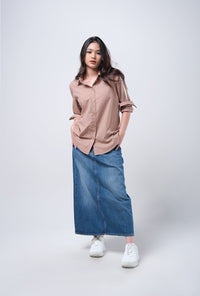Kemeja Lengan Panjang Iris Brown
