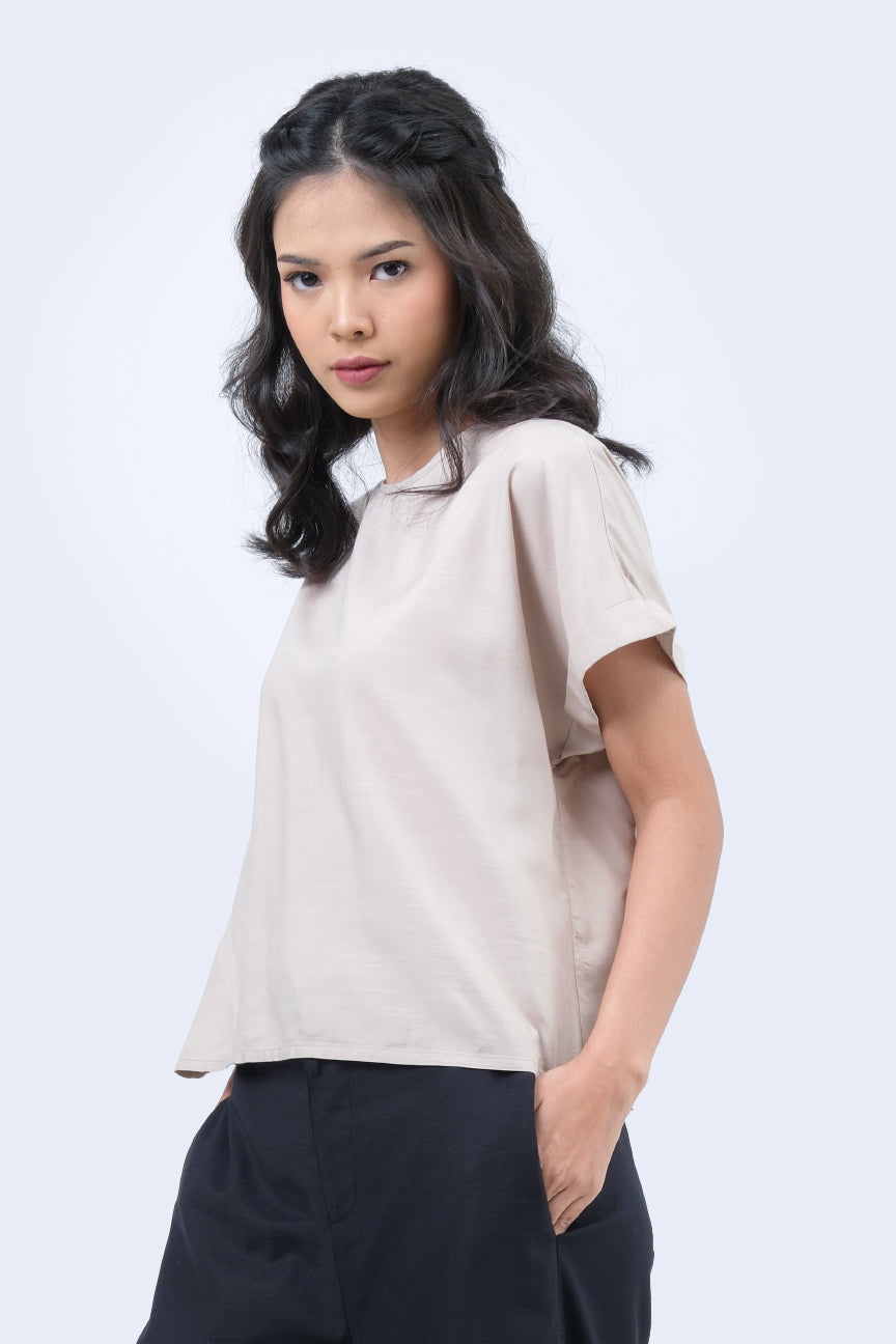 Blouse Lengan Pendek Fae Khaki