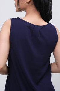 Dress Tanpa Lengan Sloane Navy Online
