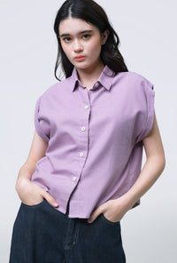Kemeja Lengan Pendek Oryna Lavender Exclusive Online