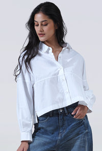 Kemeja Lengan Panjang Qara White Exclusive Online