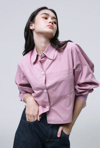 Kemeja Lengan Panjang Selra Pink Exclusive Online