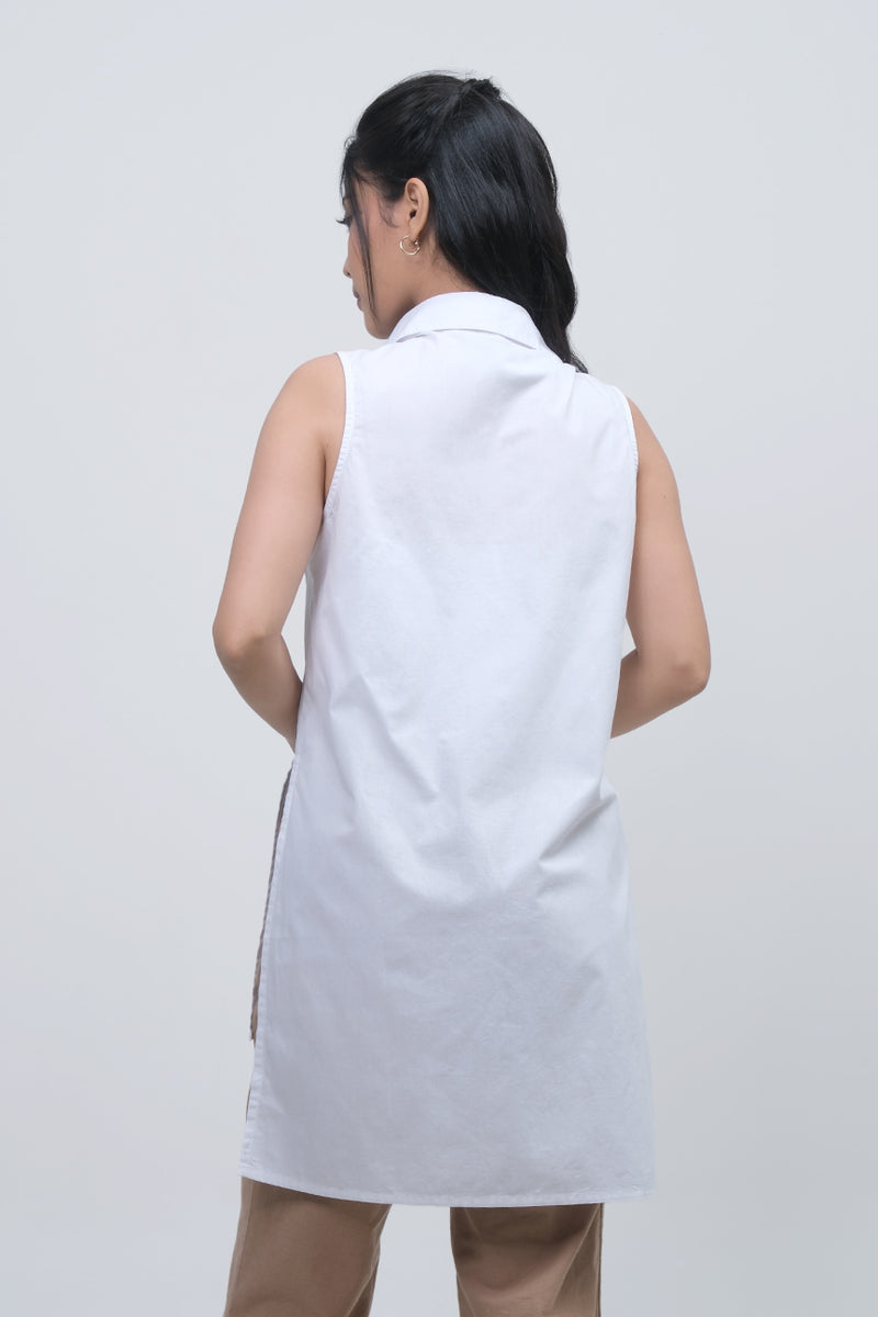 Kemeja Tanpa Lengan Volna Offwhite