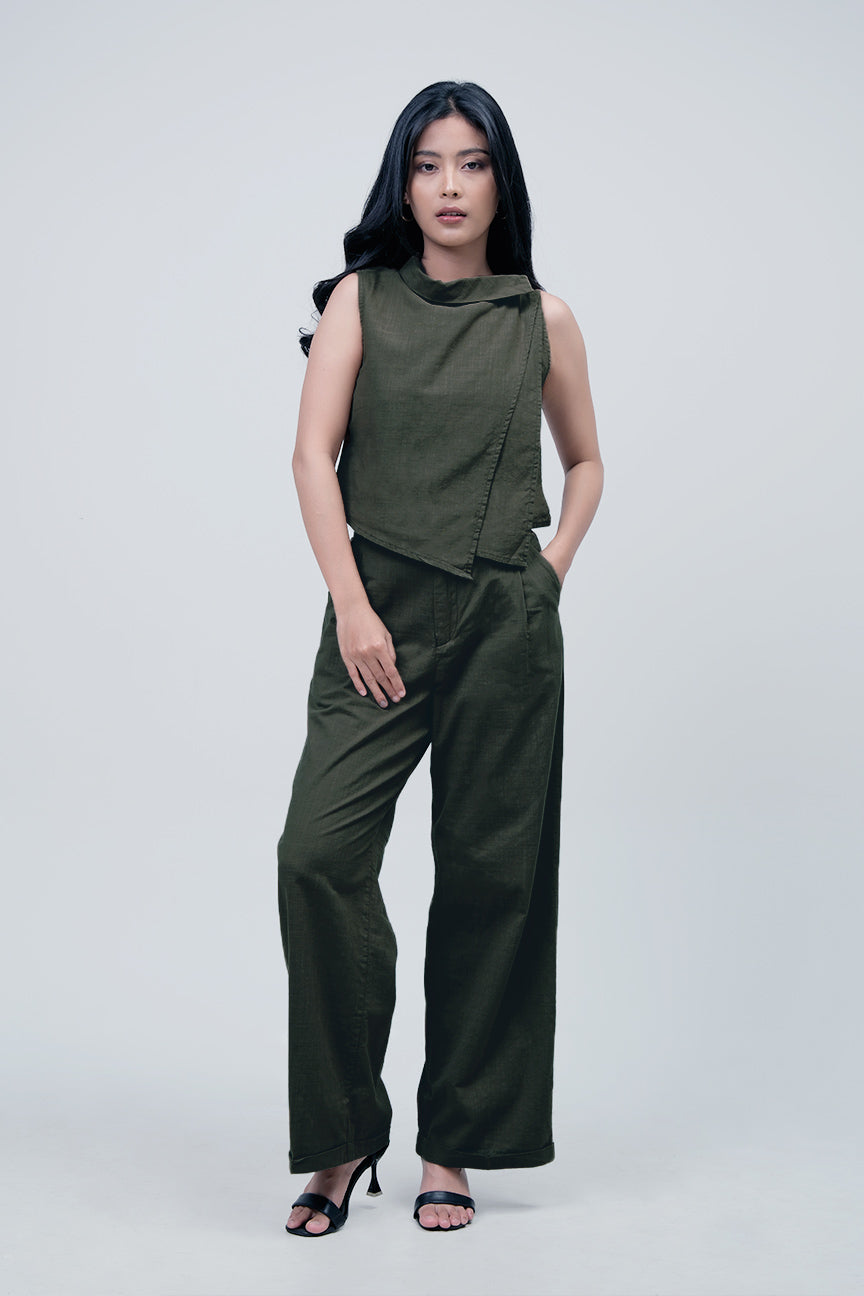 Kemeja Tanpa Lengan Enya Top Army