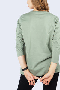 T-Shirt Lengan Panjang Claudette Dusty Green