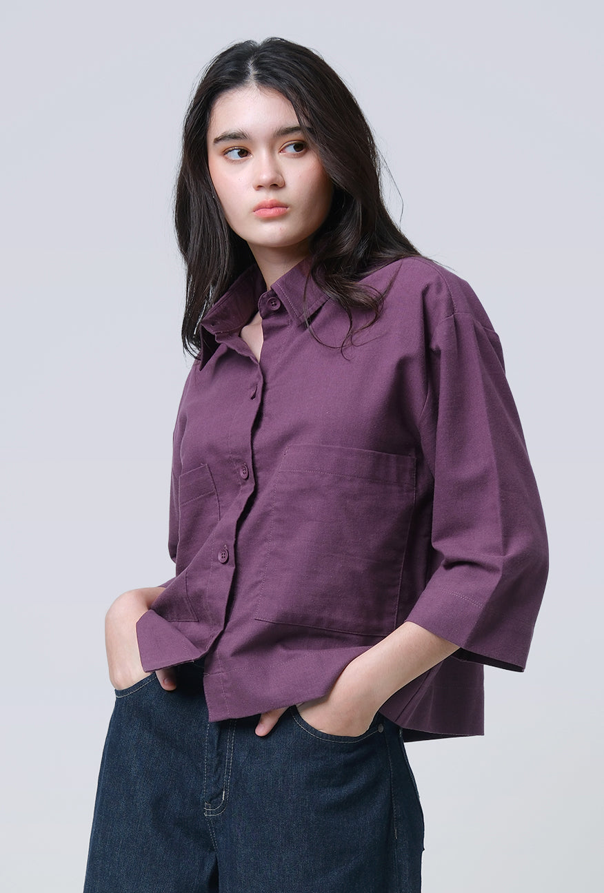 Kemeja Loginza Burgundy Exclusive Online