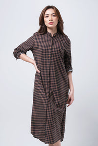 Dress Lengan Panjang Cassia Black Brown