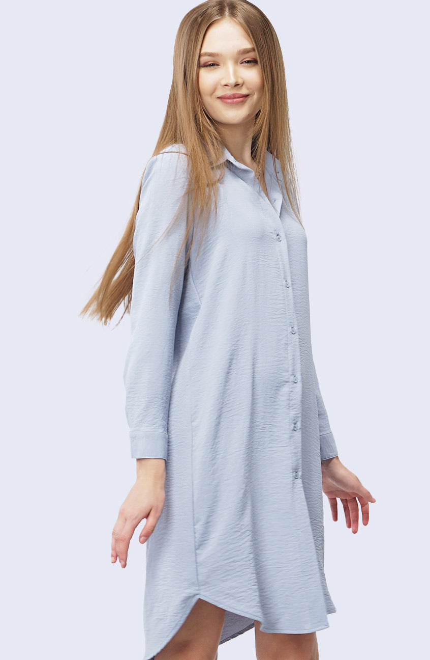 Dress Lengan Panjang Aisya Light Blue