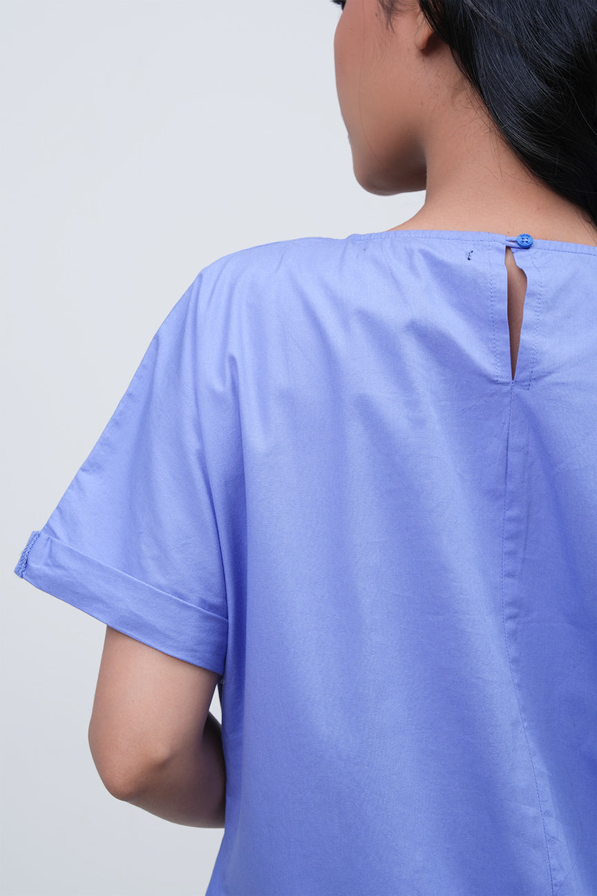Dress Lengan Pendek Illaria Blue Online