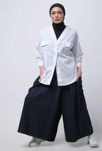Kemeja Lengan Panjang Raven Offwhite